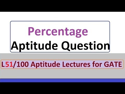(Hindi) Percentage Aptitude Question | L51/100 Aptitude Lectures for GATE 2020