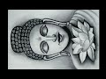 How to draw a simple yet beautiful pencil shading sketch of lord buddha