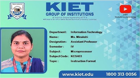 B.Tech_CSE/IT/CS/CSIT_4Sem | Instruction Format |  prof Minakshi