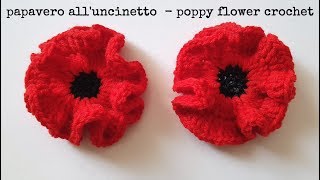 Papavero All Uncinetto Poppy Flower Crochet Youtube