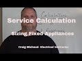 Sizing Fixed Appliances, Load Calculations