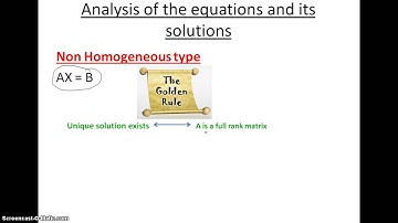 Linear system of equations(Homogeneous and Non homogeneous)