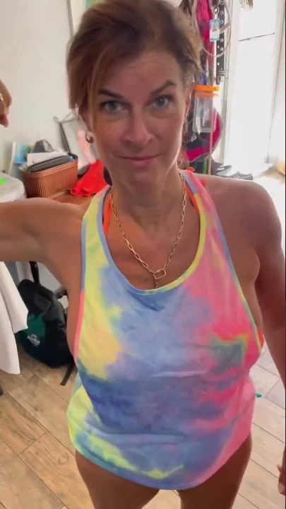 Trying on the new gear.