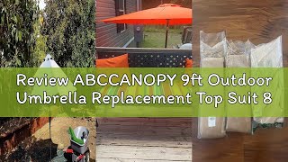 Review ABCCANOPY 9ft Outdoor Umbrella Replacement Top Suit 8 Ribs (Turquoise)