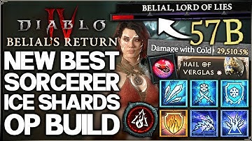 Diablo 4 - New Best 50 BILLION DPS Sorcerer Build Found - S8 OP New Ice Shards Unique Combo Guide!