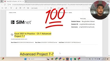 Excel 2021 In Practice - Ch 7 Advance Project 7-7 #ch7advancedproject7-7 #InPracticeCh7