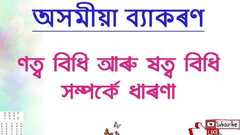 ণত্ব বিধি আৰু ষত্ব বিধি (অসমীয়া ব্যাকৰণ)