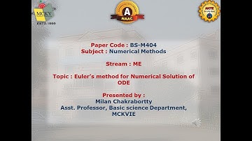 Euler’s method for Numerical Solution of ODE