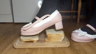 Trample on toasts with Anime shoes ASMR