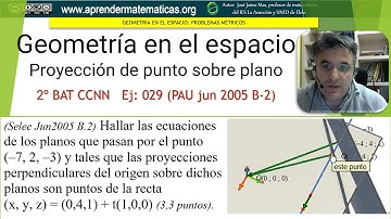 Geometría en el espacio. Proyección de un punto sobre un plano. CCNN2 029. José Jaime Mas