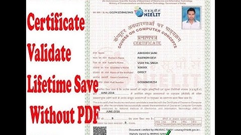 CCC Doeacc Cerificate Validate LifeTime Save Without PDF In JPG Format Hindi