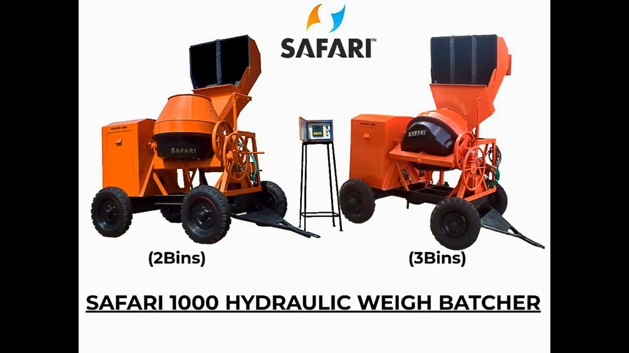 SAFARI 1000 HYDRAULIC WEIGH BATCHER CONCRETE MIXER / S1KHWB