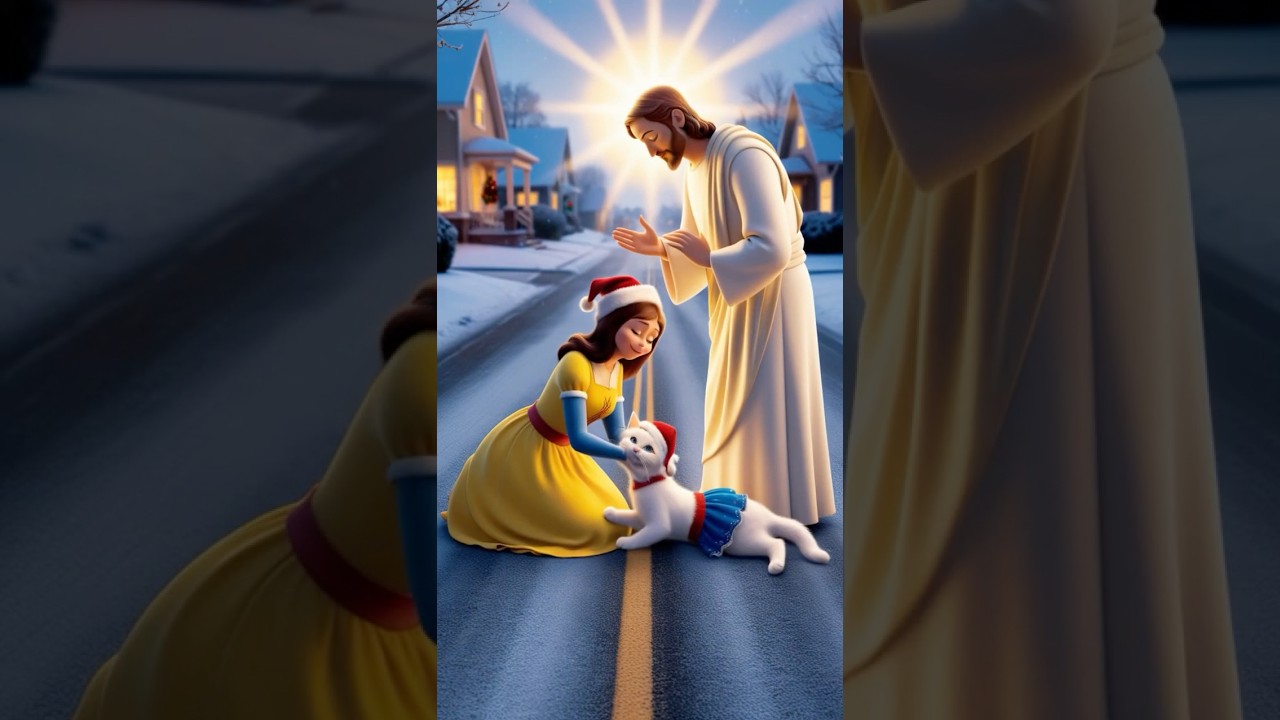 Jesus Heals Kitten Hit by Car on the Road | Christmas Miracle Story  #ai #jesusstory