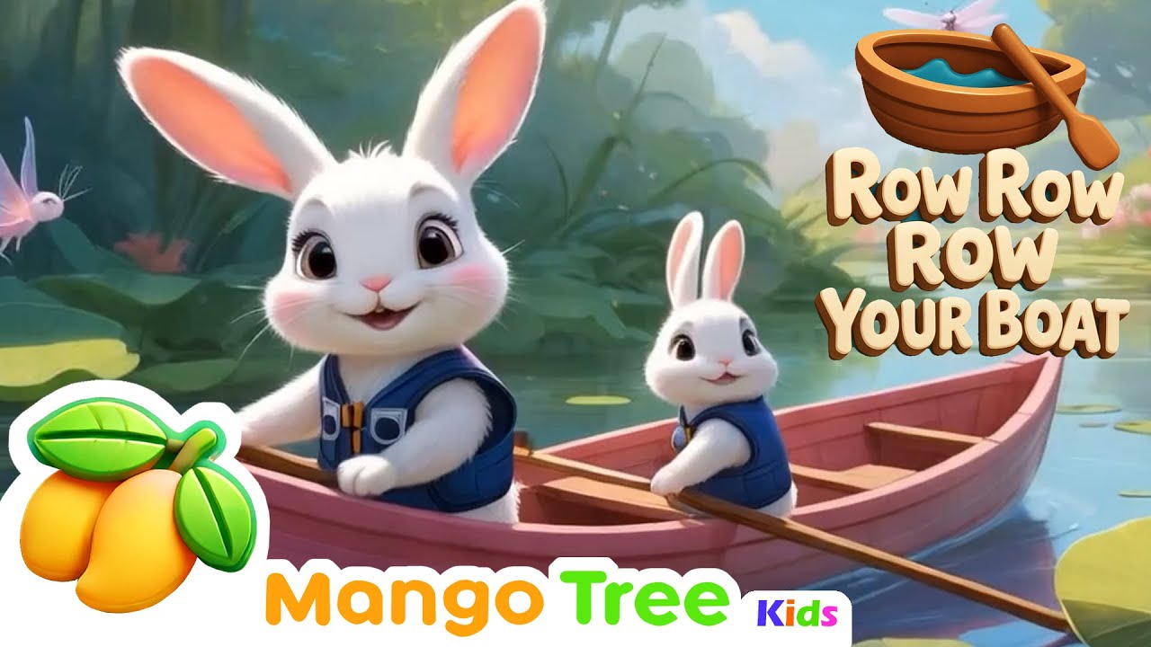 Row, Row, Row Your Boat (Rabbit Version)| Mangotree Kids Nursery Rhymes ...