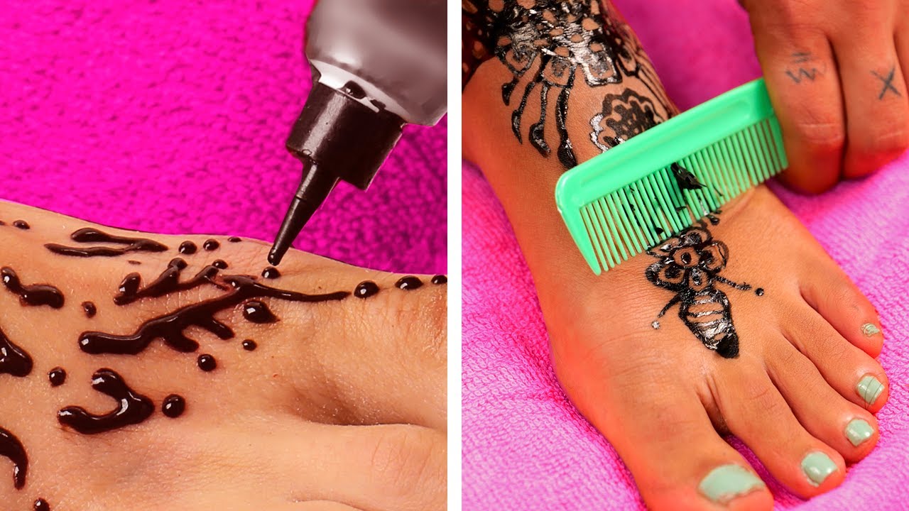 Awesome Henna Tattoo Ideas, Hair Hacks And Makeup Tricks - YouTube