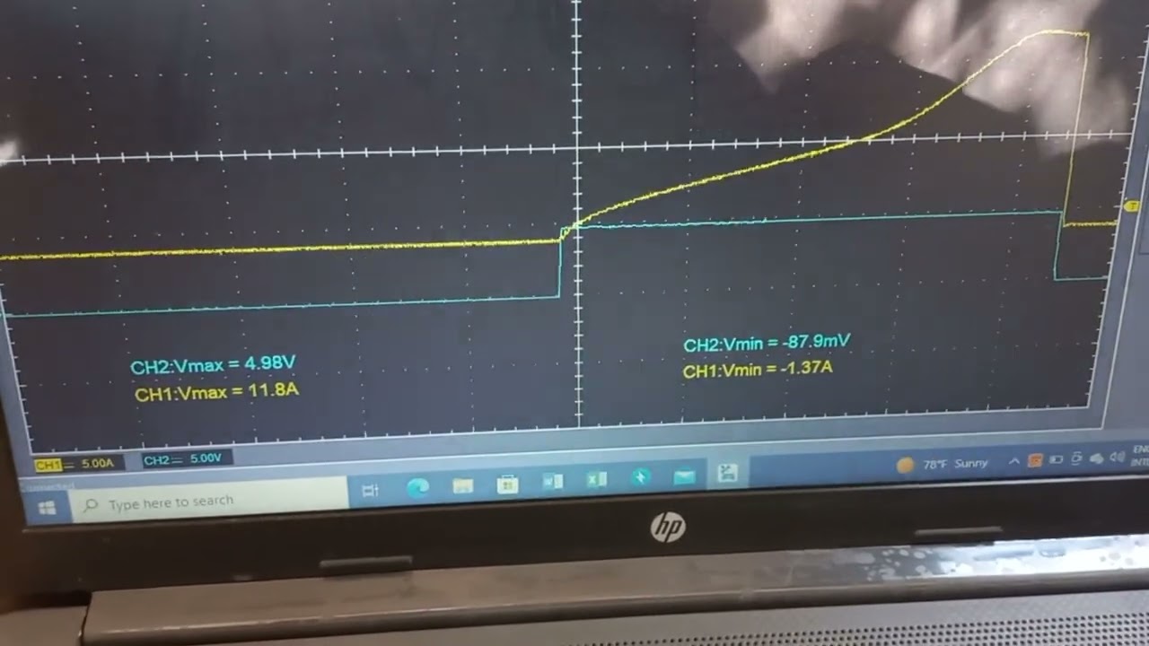 Ignition coil test blue channel pcm signal yellow channel current ramp