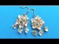 【マニキュアフラワー】スイートアリッサムのピアス How to make sweet alyssum earrings.