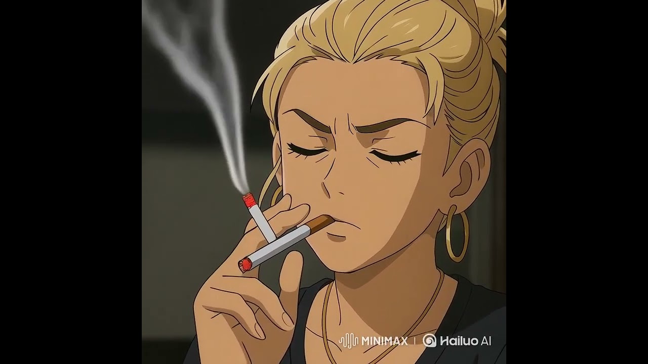 🚬Beautiful Blonde Anime Girl Smoking Cigarette (AI)  