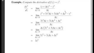 LSU Complex Analysis Lecture 06 differentiation
