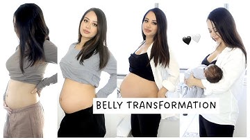 Pregnancy belly transformation - Week by week baby bump growth🤰🏻