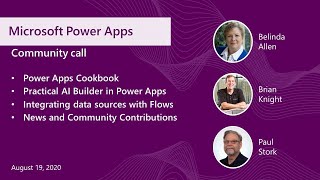 Microsoft Power Apps community call-August 2020