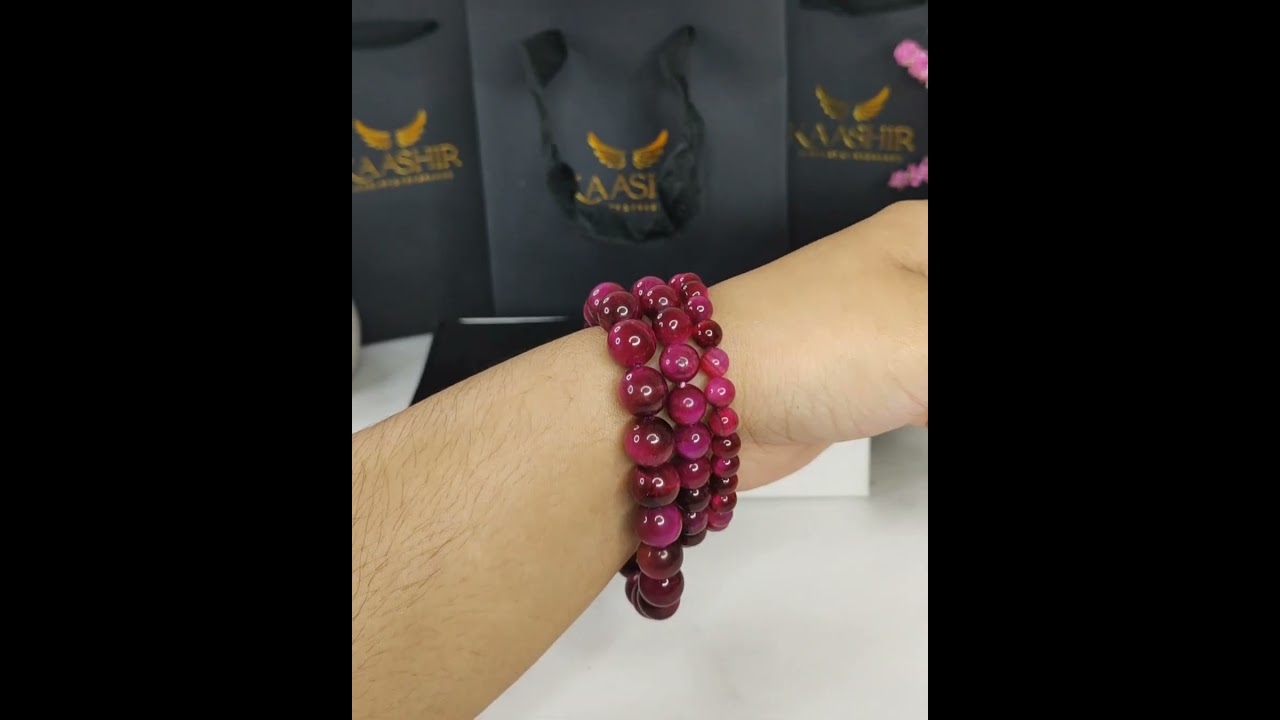 Pink Tiger Eye Stone Bracelet &ndash; Unisex Healing Crystals | @KaashirJewelryFragrance