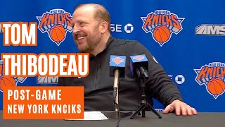 Tom Thibodeau Post Game Interview & High Praises For OG Anunoby First Game