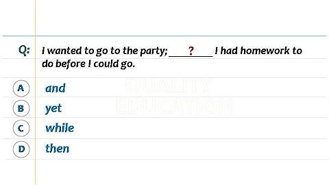 Conjunctions in English Grammar - Quiz- 3 | Grammar Quiz Conjunctions by Quality Education