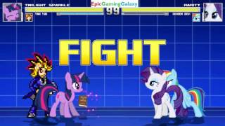 Twilight Sparkle And Yami Yugi VS Rarity And Rainbow Dash In A MUGEN Match / Battle / Fight