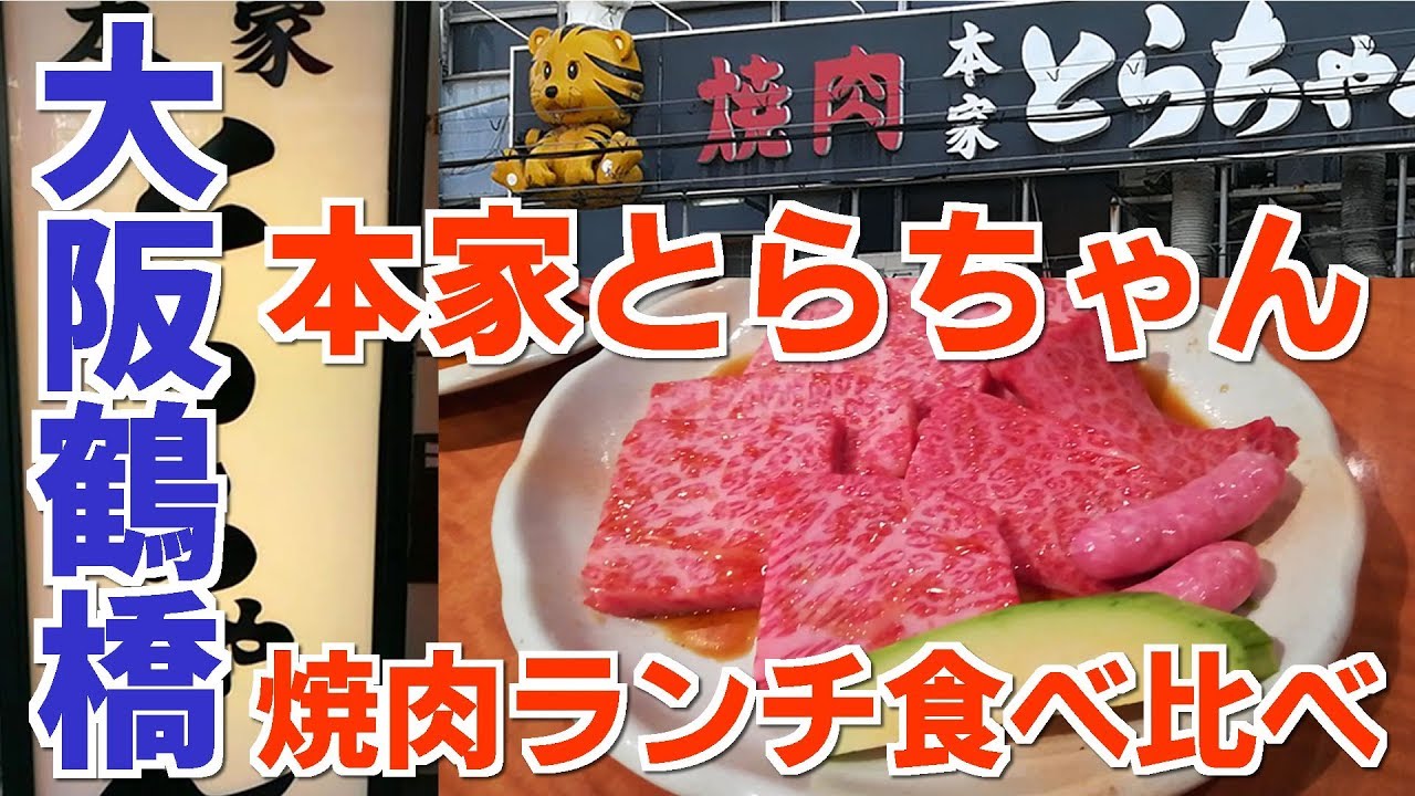 大阪 鶴橋 焼肉 本家とらちゃん鶴橋駅前店 ランチ食べ比べ Youtube