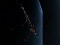 Stunning Spaceship Orbiting Earth at sunrise