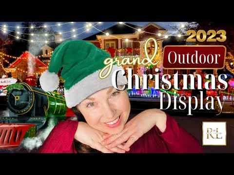 Video: GRAND 2023 Outdoor Christmas Light Show! • North Pole Express Theme Lighting Display!