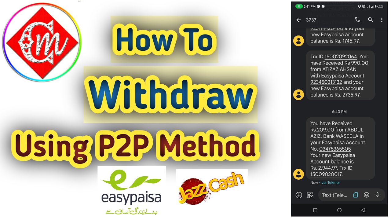 How to With Withdraw on Cashmaal Using P2P Method
