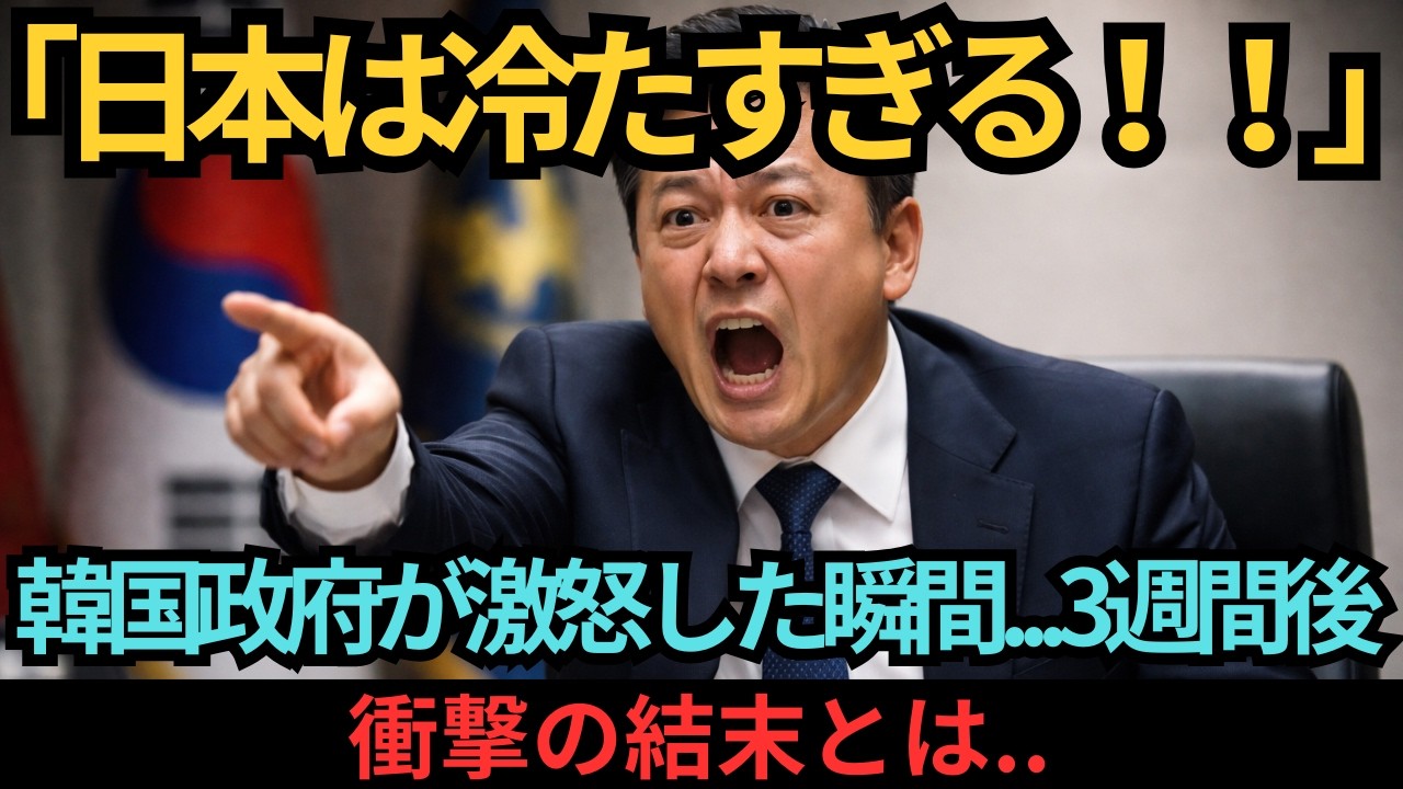 【海外の反応】「日本は冷たすぎる！」韓国政府が激怒した瞬間   3週間後、世界が目撃した「静かな大逆転」