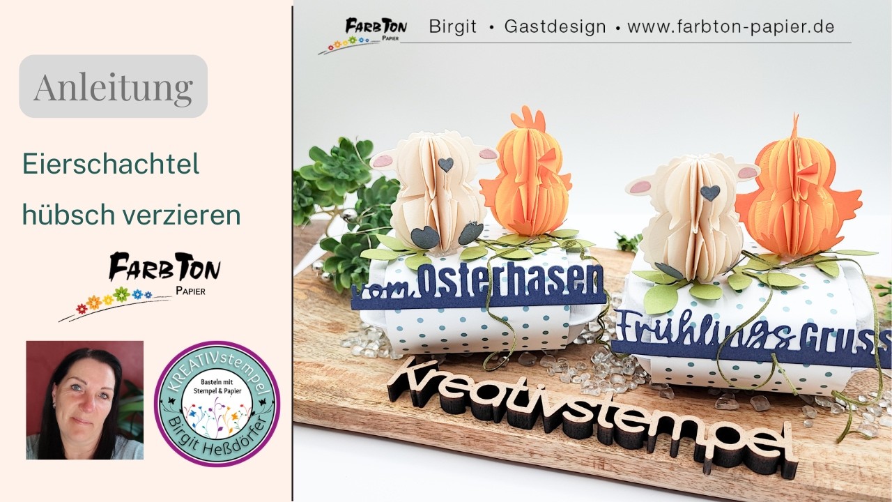 Anleitung Ostergeschenk Eierschachtel hübsch verpackt mit neuen Stanzfomen von Farbton Papier