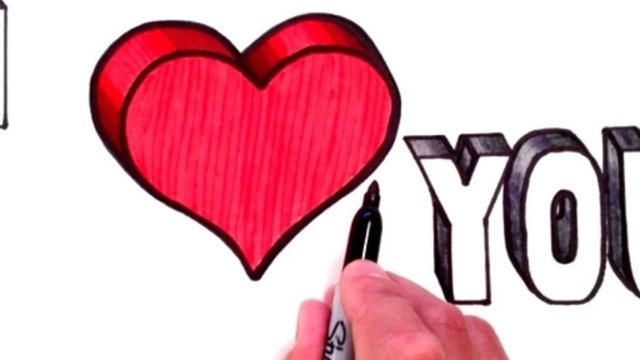 how to drawing I love you with heart dil kaise banaye #drawing # ...