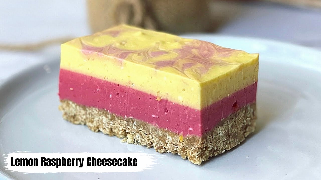 Lemon Raspberry Cheesecake (No-Bake)