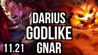 DARIUS vs GNAR (TOP) | 1.8M mastery, 1200+ games, 14/2/4, Godlike | NA Diamond | v11.21