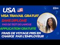 Visa de travail aux USA 🇺🇸 pour tous sans test de langue application gratuite #visa #usa