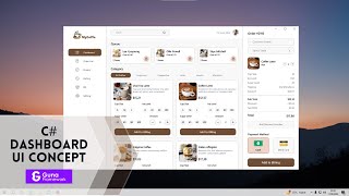 Caffe POS System Dashboard UI Design - Winform C# Guna Framework