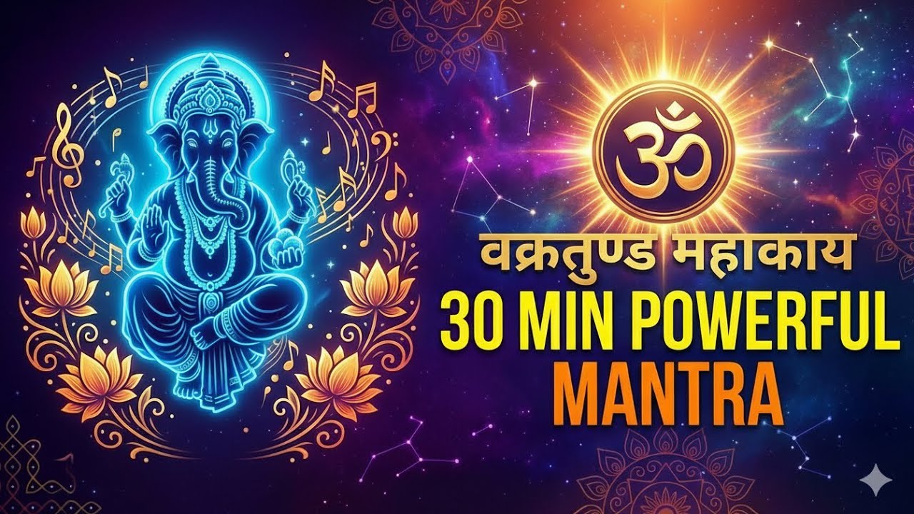 संकट नाशक गणेश मंत्र 30 मिनट | वक्रतुण्ड महाकाय जाप|Ganesh Healing Mantra|PowerFul Mantra