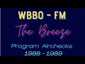 Wbbo fm the breeze program airchecks 198889