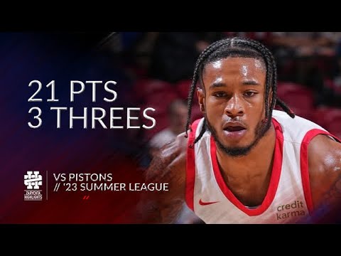Cam Whitmore 21 pts 3 threes vs Pistons 2023 Summer League