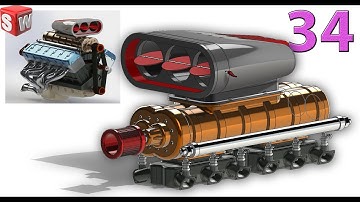V12 Car Engine - 34. Blower Assembly (Project 04) Design by Solidworks
