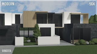 56k Modern Mansion Exterior | Bloxburg Speedbuild | Grxceea