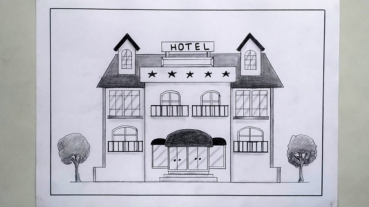 Drawing Simple Hotel Symbol Stock Illustration 1516439933 | Shutterstock