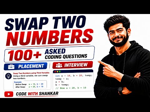 Swap Two Numbers Using Third Variable in Java | Placement Coding Question for Freshers 2026