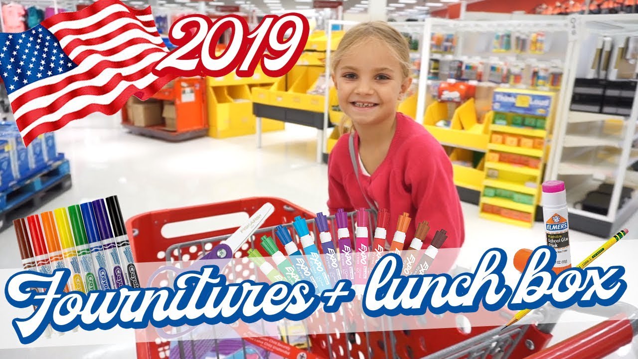 [ÉCOLE AMÉRICAINE] FOURNITURES SCOLAIRES + LUNCH BOX 2019 🏫