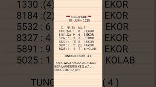 RUMUS EKOR JITU || PREDIKSI SGP 18 JUNI 2025 || BOCORAN SINGAPORE HARI INI || RUMUS SGP HARI INI