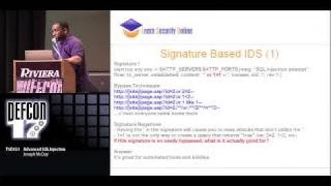 DEFCON 17: Advanced SQL Injection
